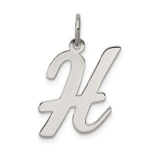 Sterling Silver Madison Collection LG Classic Script Initial H Pendant